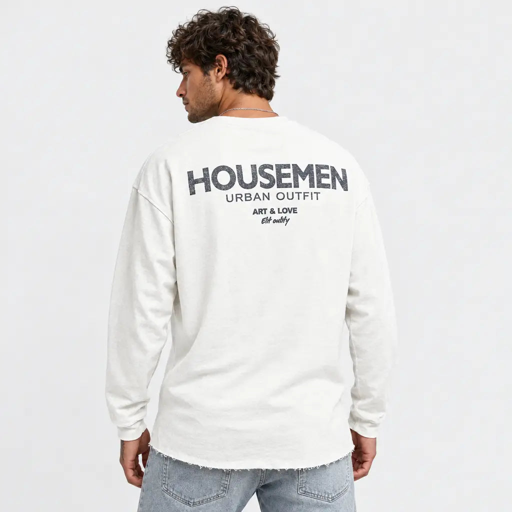 חולצת אוברסייז לגבר פרנץ' טרי HOUSEMEN – שרוולים ארוכים