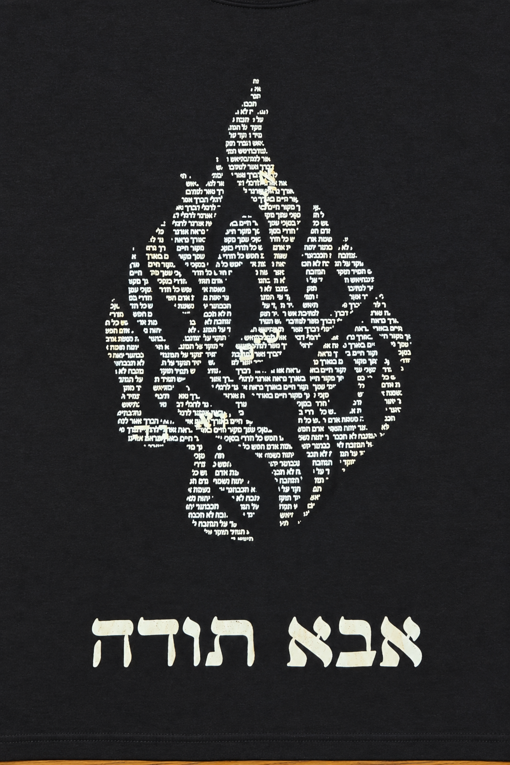 גב החולצה השחורה עם הסמל והכיתוב