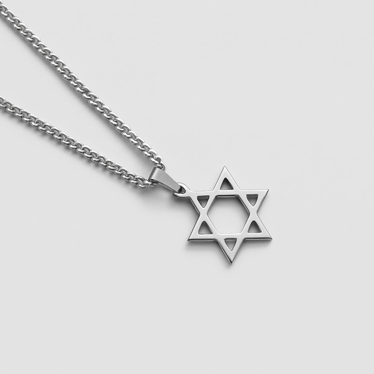 שרשרת סטיינסטיל לגבר דגם מגן דוד