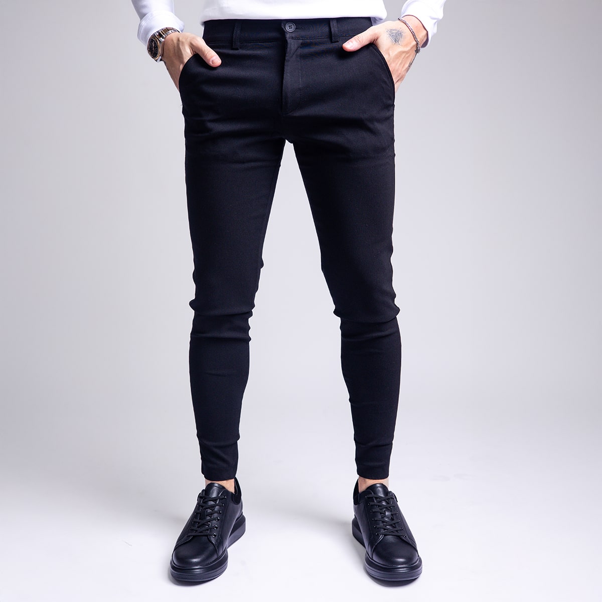 מכנס אלגנט סקיני לגבר דגם שחור