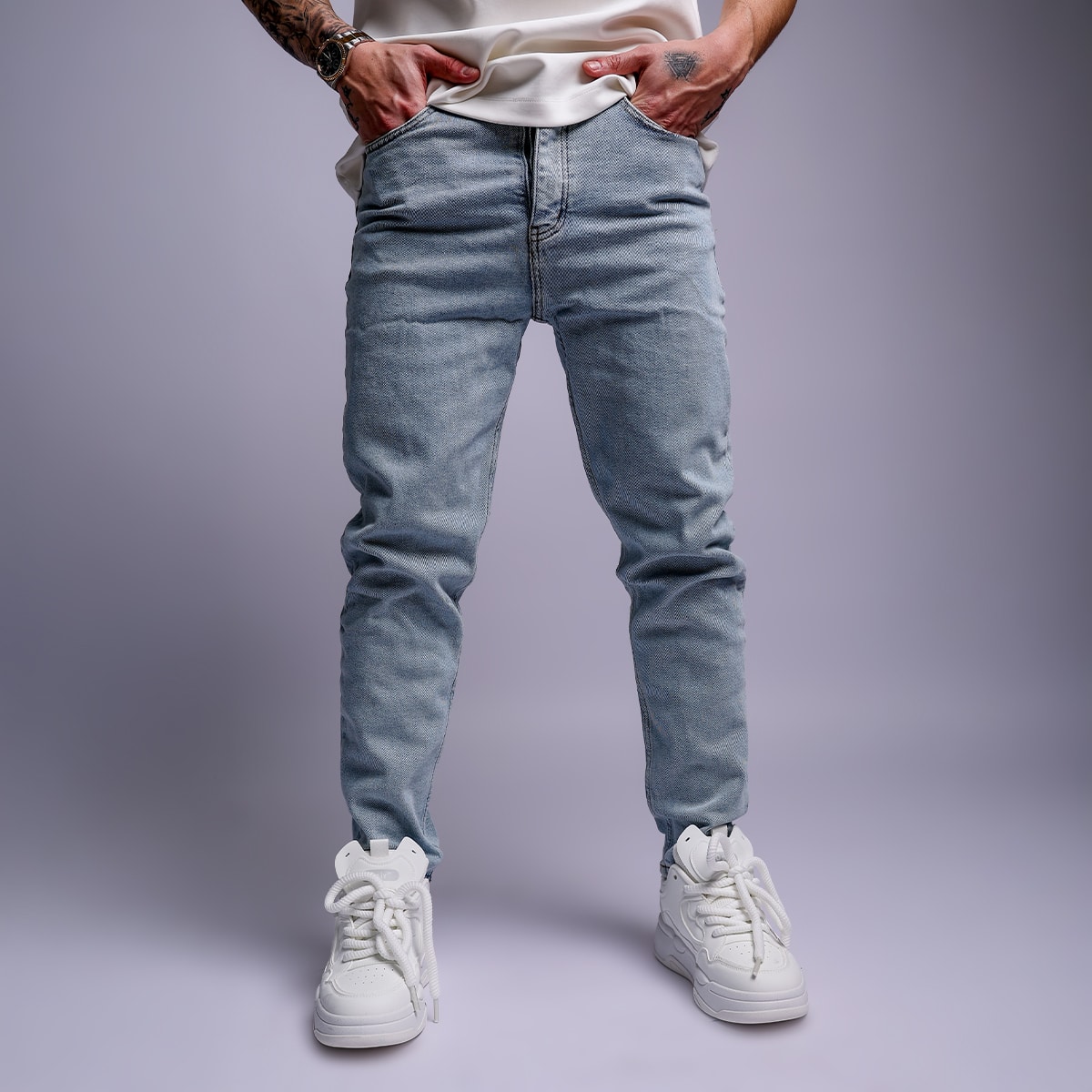 ג'ינס לגבר דגם בויפרנד תכלת