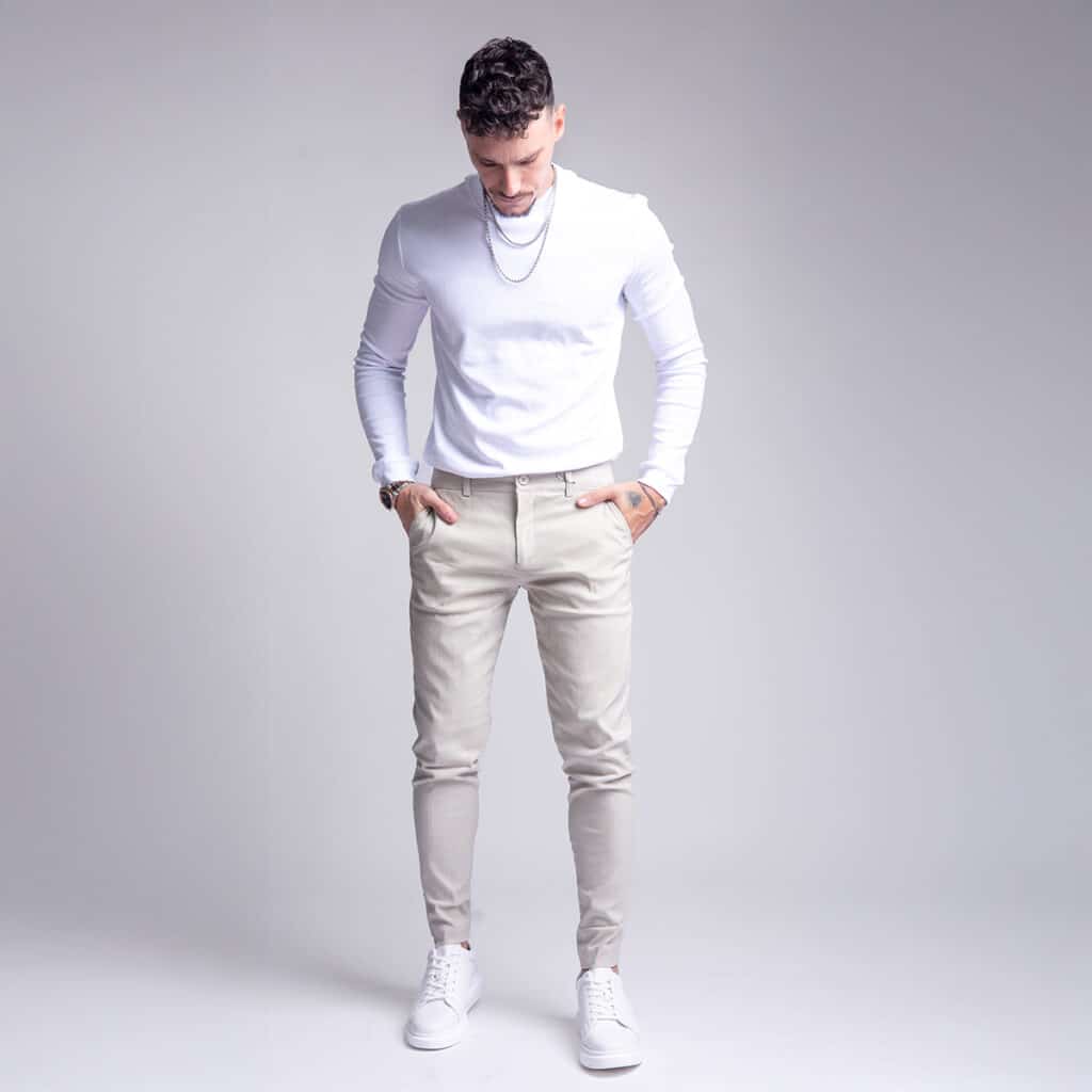 מכנס אלגנט פשתן לגבר דגם טקסטורה אבן