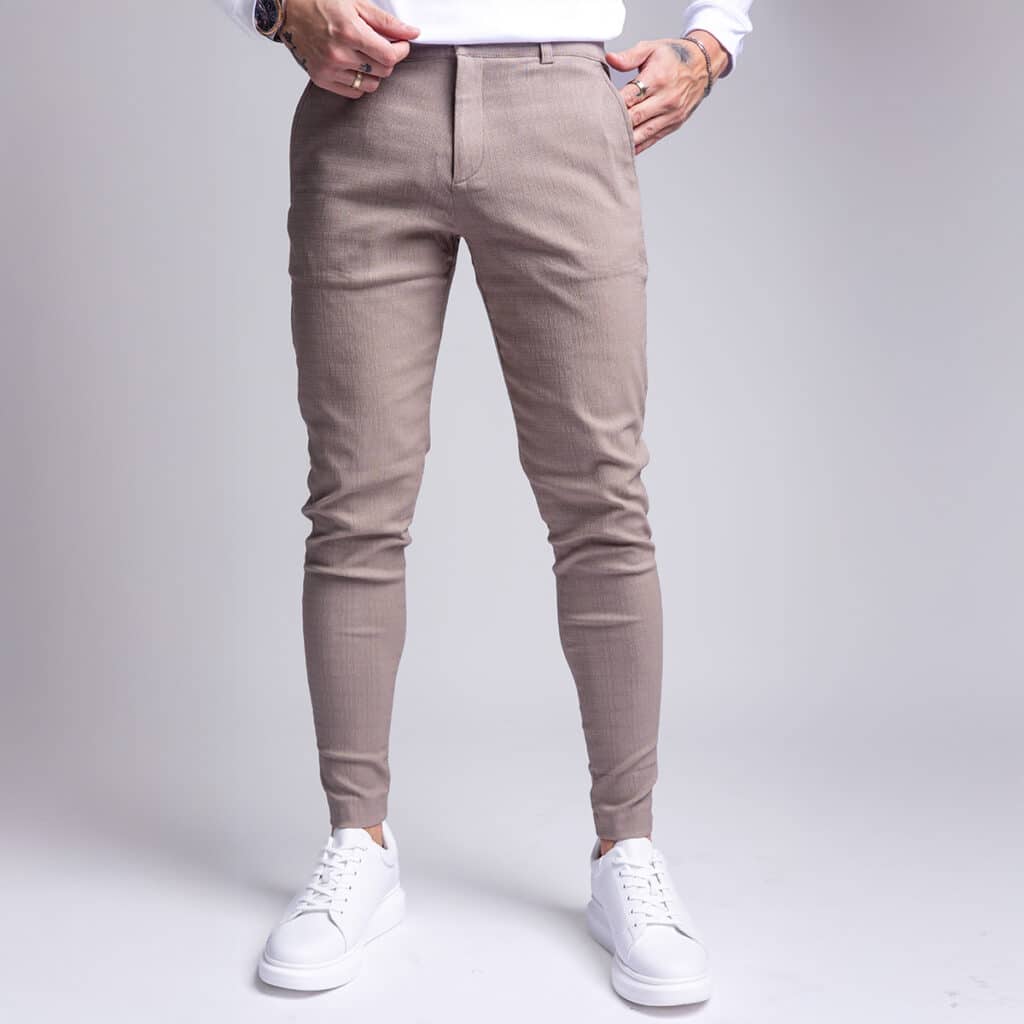 מכנס אלגנט פשתן לגבר דגם טקסטורה שחור