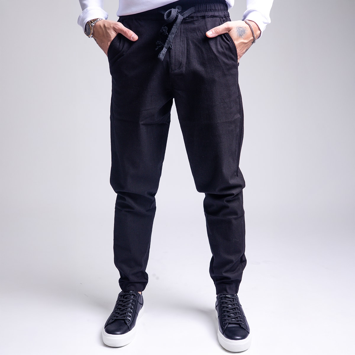 מכנס אלגנט פשתן לגבר דגם כפתור