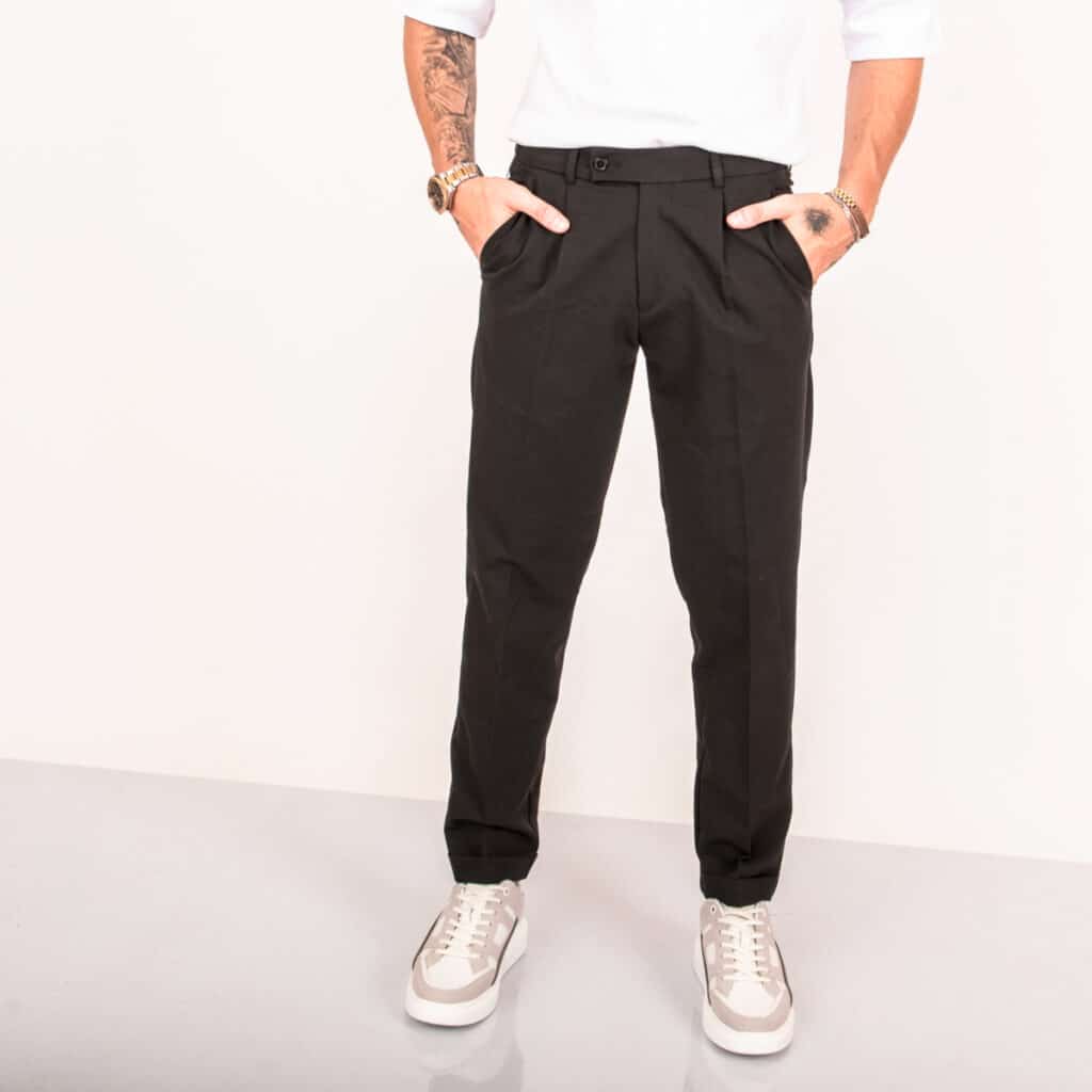 מכנס אלגנט מחויט בגזרה משוחררת - אפור