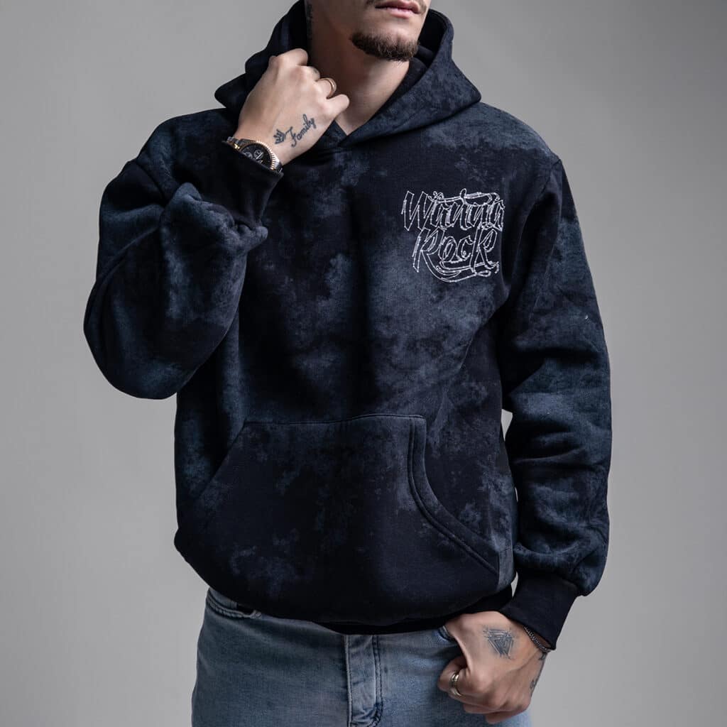 קפוצ'ון לגבר דגם סטון ווש שחור