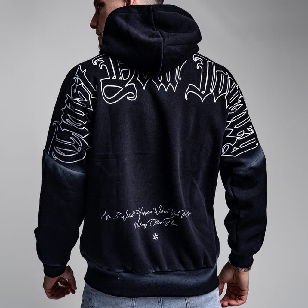 קפוצ'ון לגבר דגם גרפיטי אפור