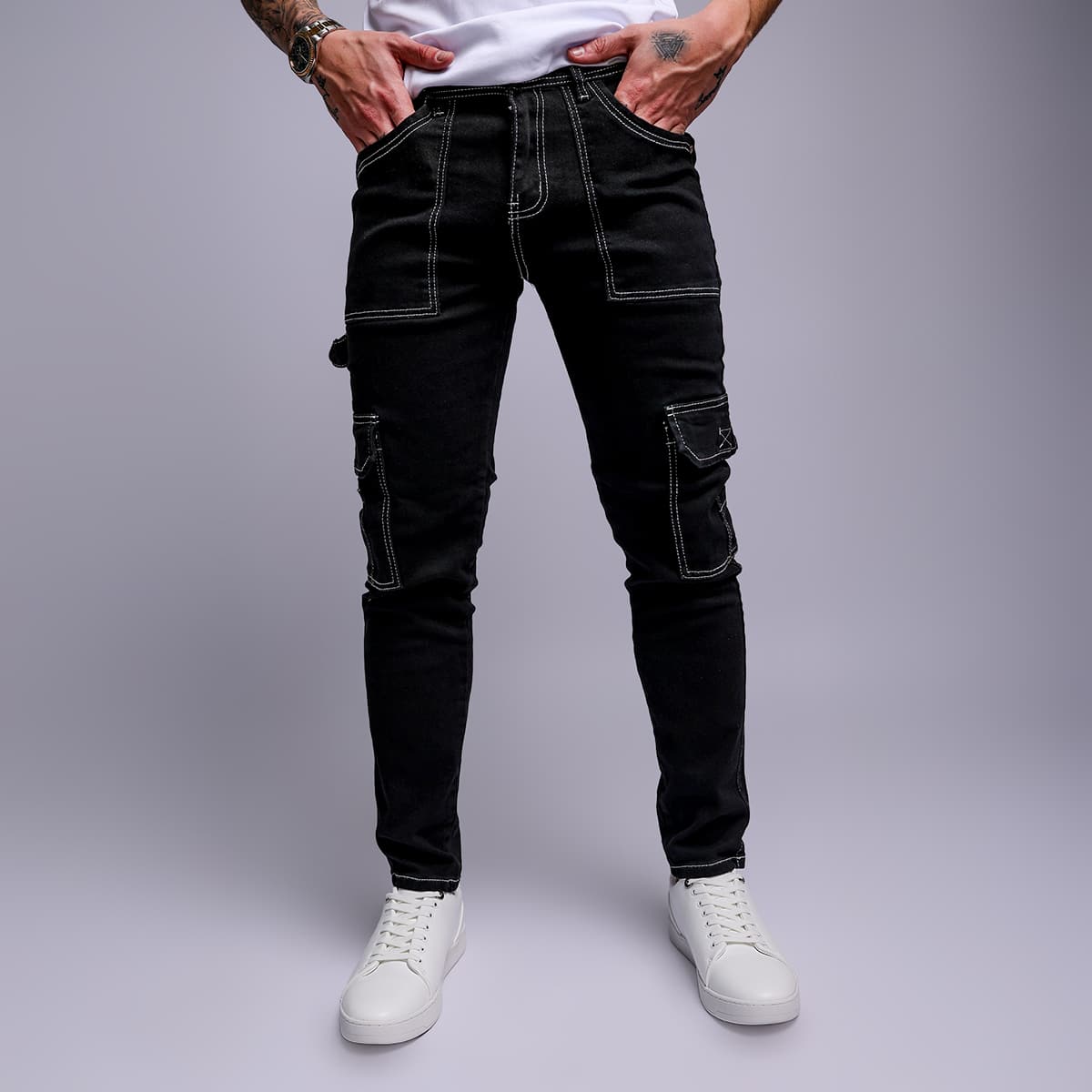 ג'ינס דגמ"ח לגבר סקיני דגם קארגו