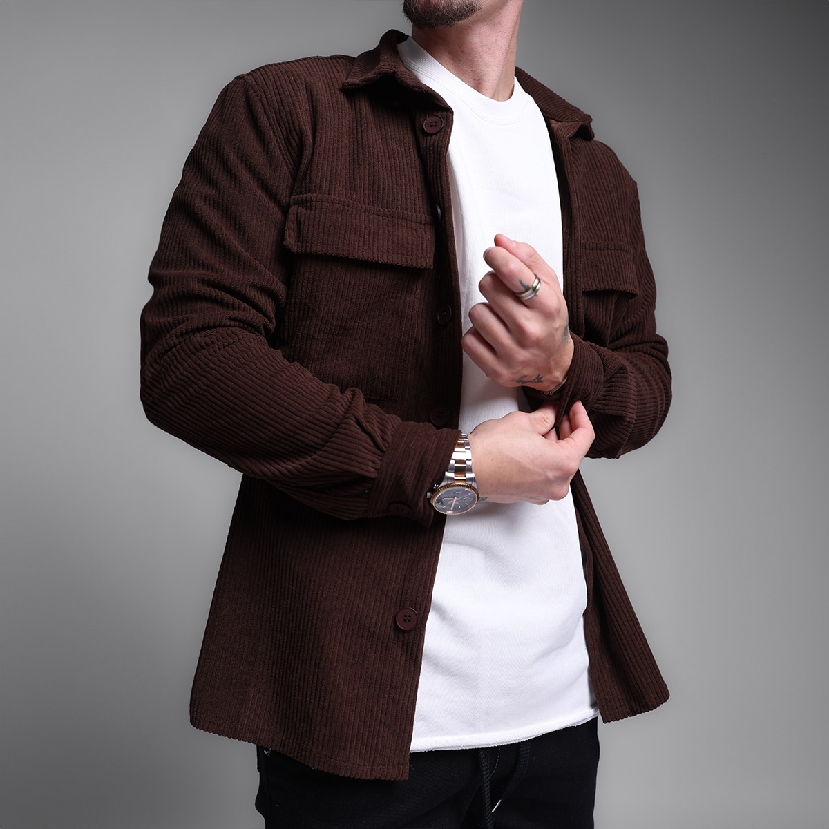 ג'קט קורדרוי לגבר דגם קארי