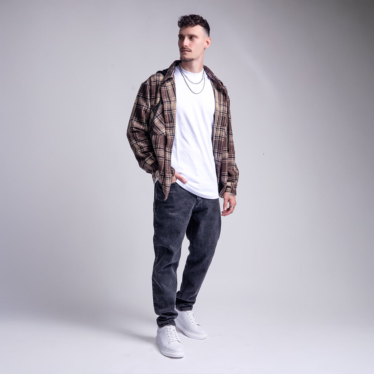 עליונית משבצות לגבר דגם סאמי