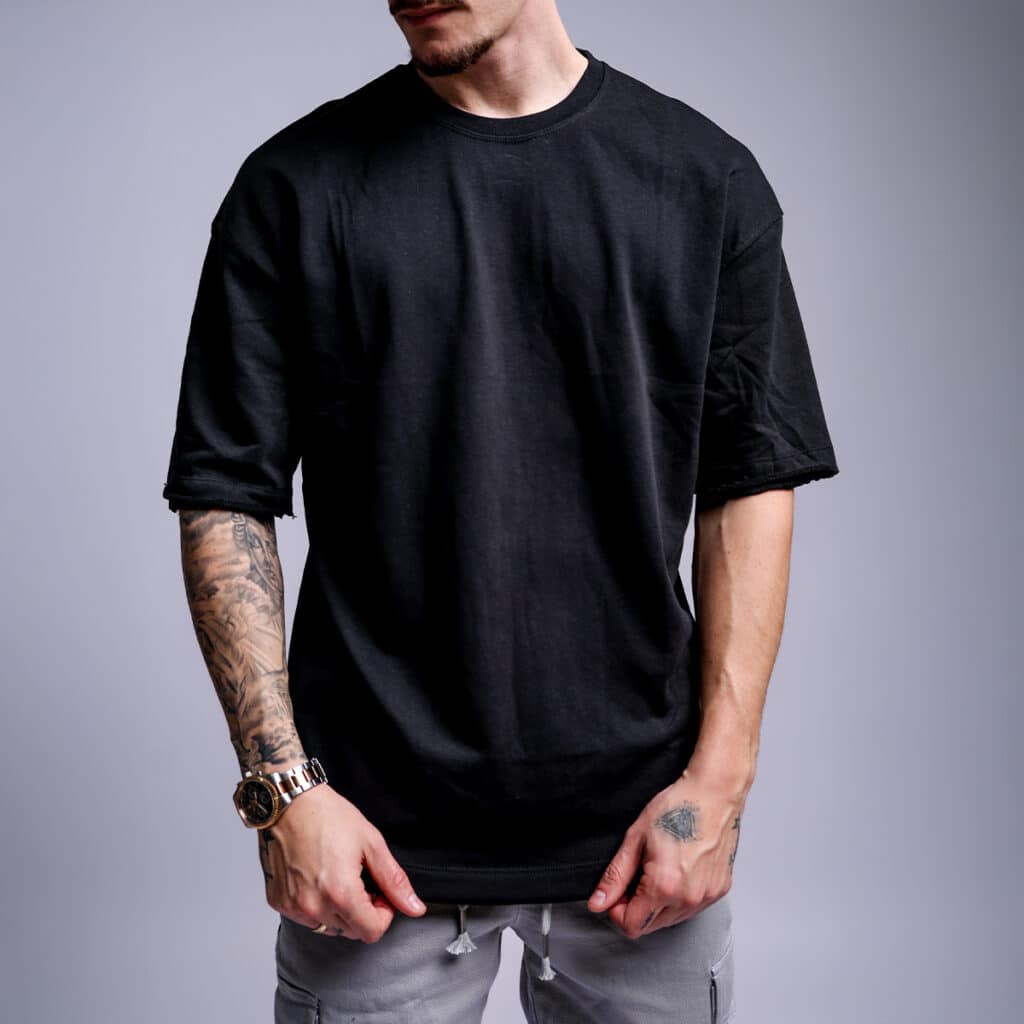 חולצת טי פרנץ' טרי אוברסייז לגבר - בד כותנה פרימיום